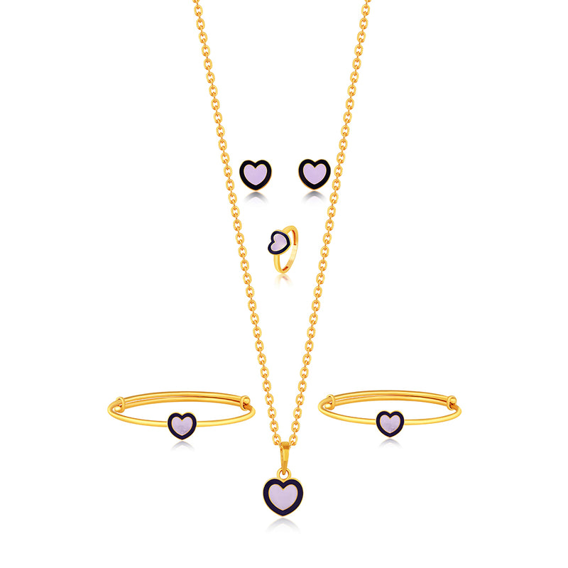 Cute purple heart set for girls