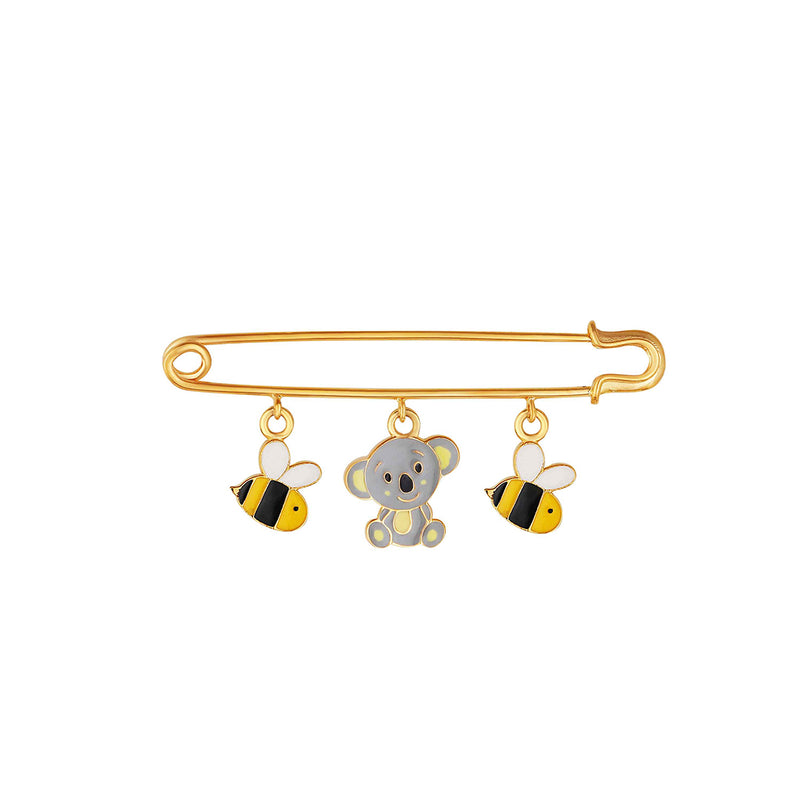 Cute bees and a bear baby brooch