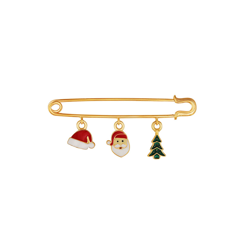 Cute hat, Santa, and Christmas Tree brooch