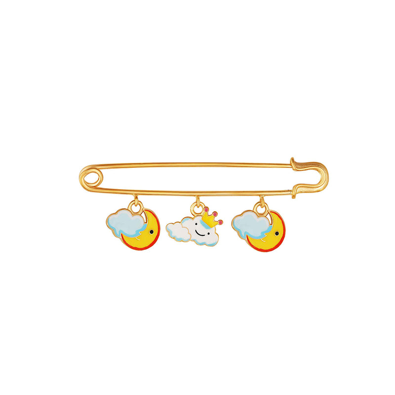 Cute moons, and cloud baby brooch