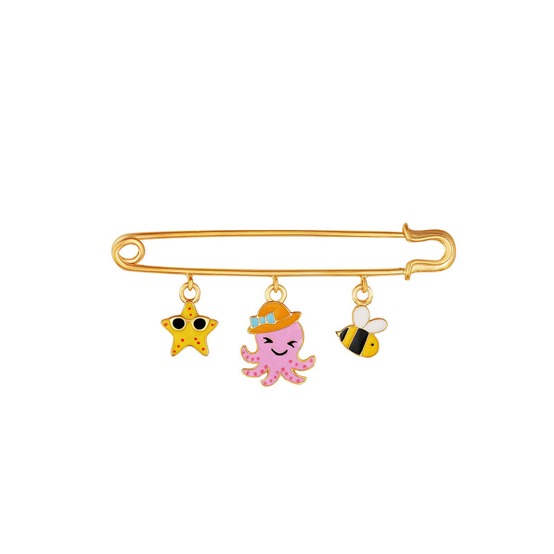 Cute star, octopus, and bee baby brooch