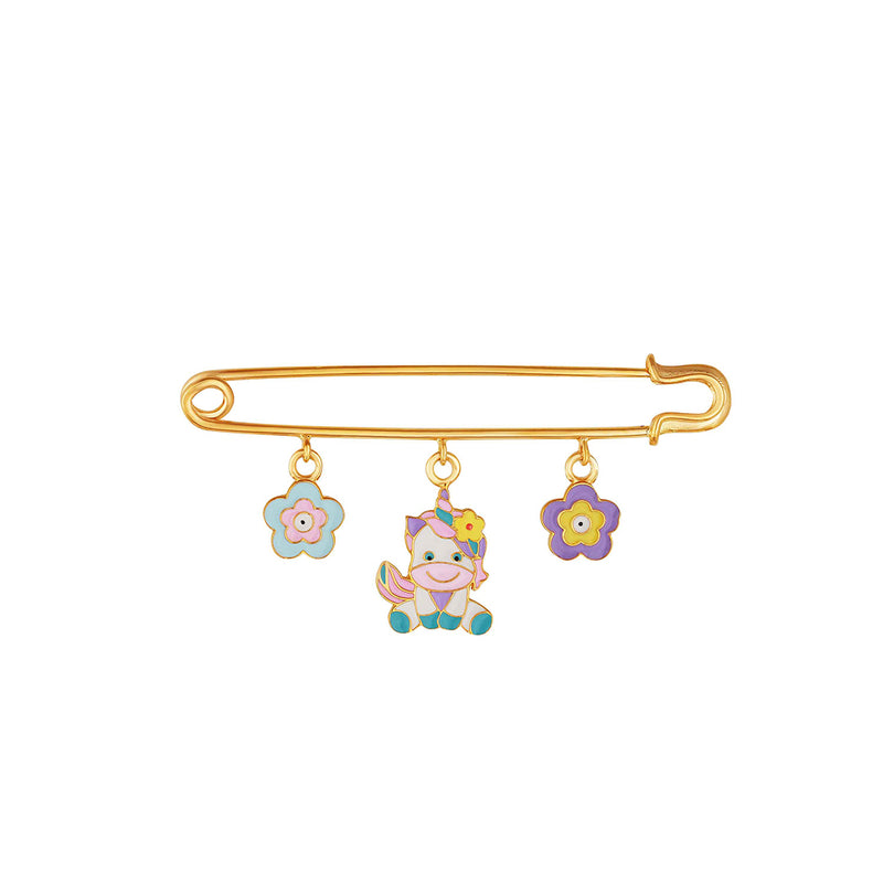 Cute flowers and cow baby brooch