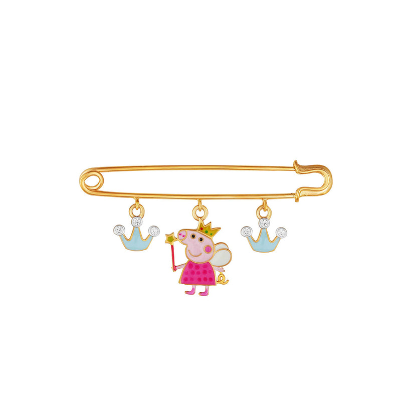 Cute crowns and pig baby brooch