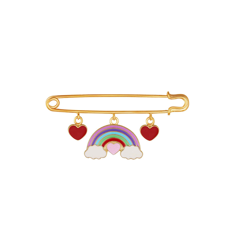 Cute rainbow and hearts baby brooch