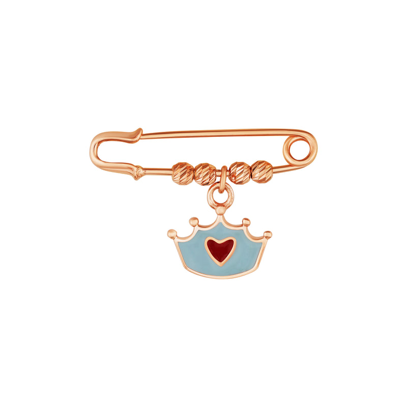 Cute crown and heart baby brooch