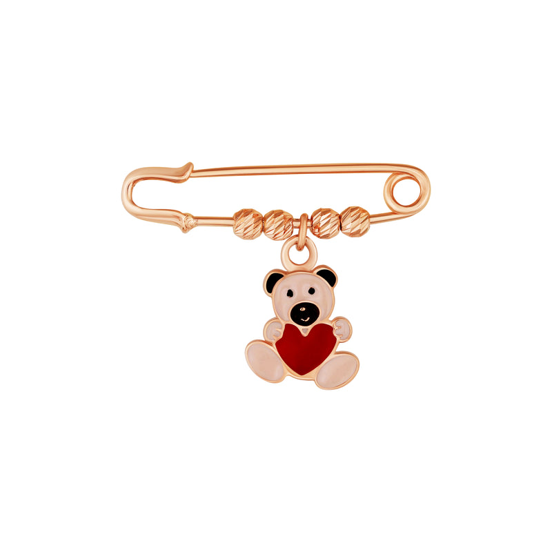 Cute teddy bear with heart baby brooch