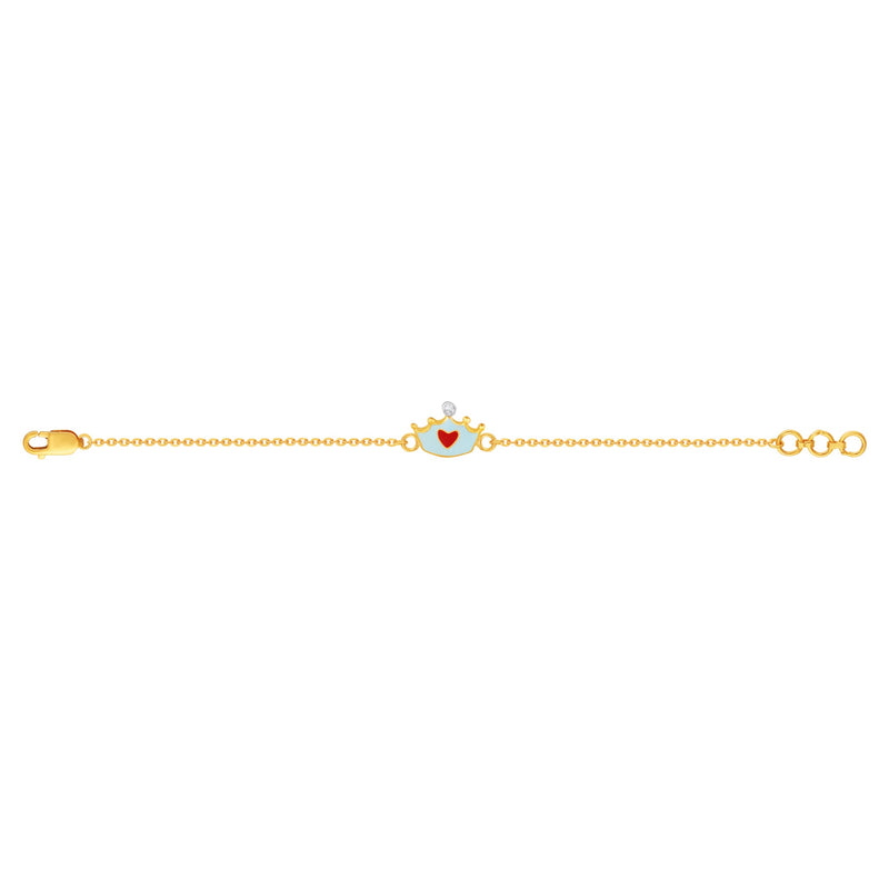 Cute Heart Crown Kids Bracelet