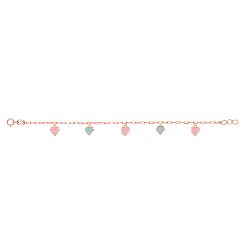 Cute pink hearts and blue diamonds Baby Bracelet