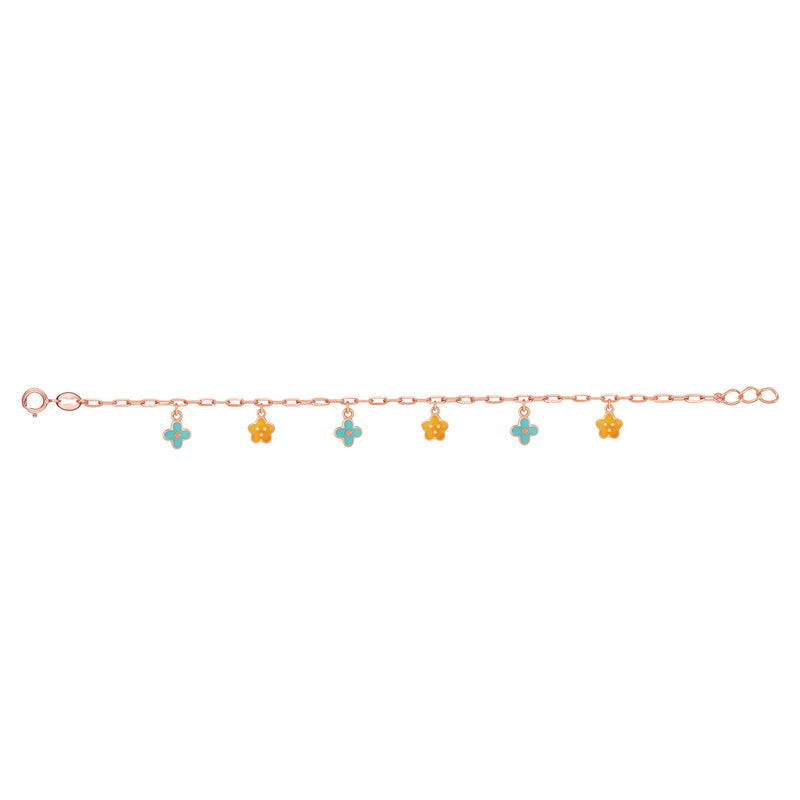 Cute blue and orange flowers Baby Bracelet