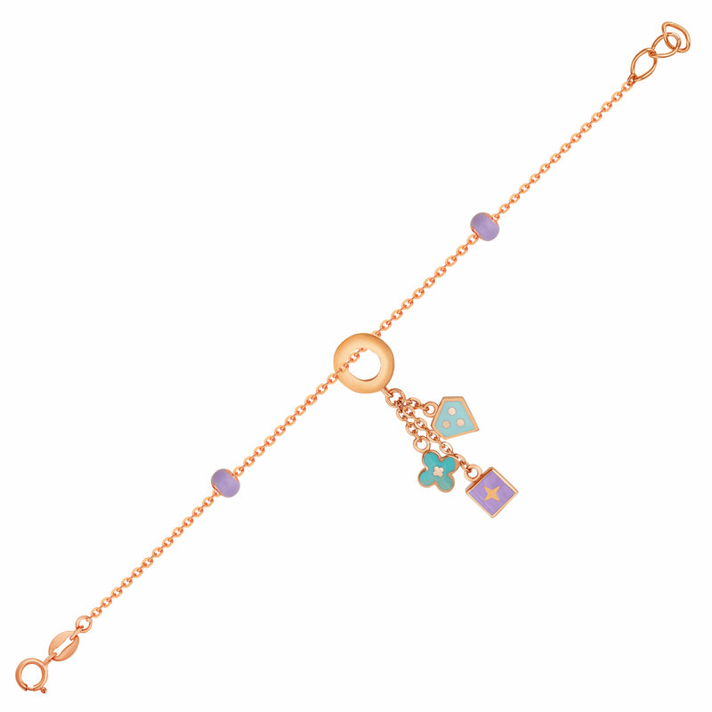 Cute Star, Blue Diamond and Flower Baby Bracelet