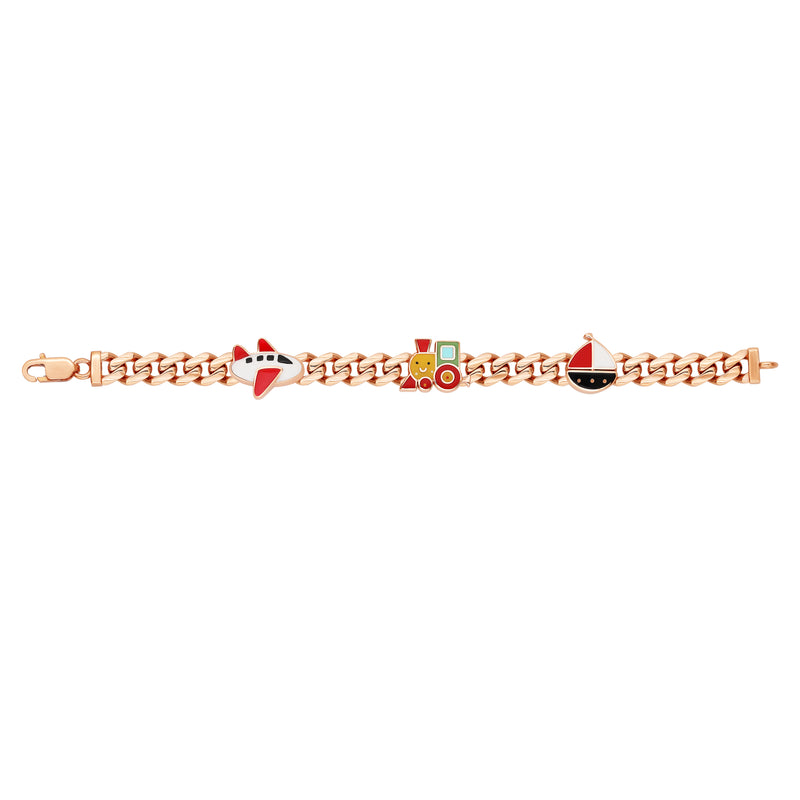 Cute Airplane, Train, and Boat Kids Bracelet