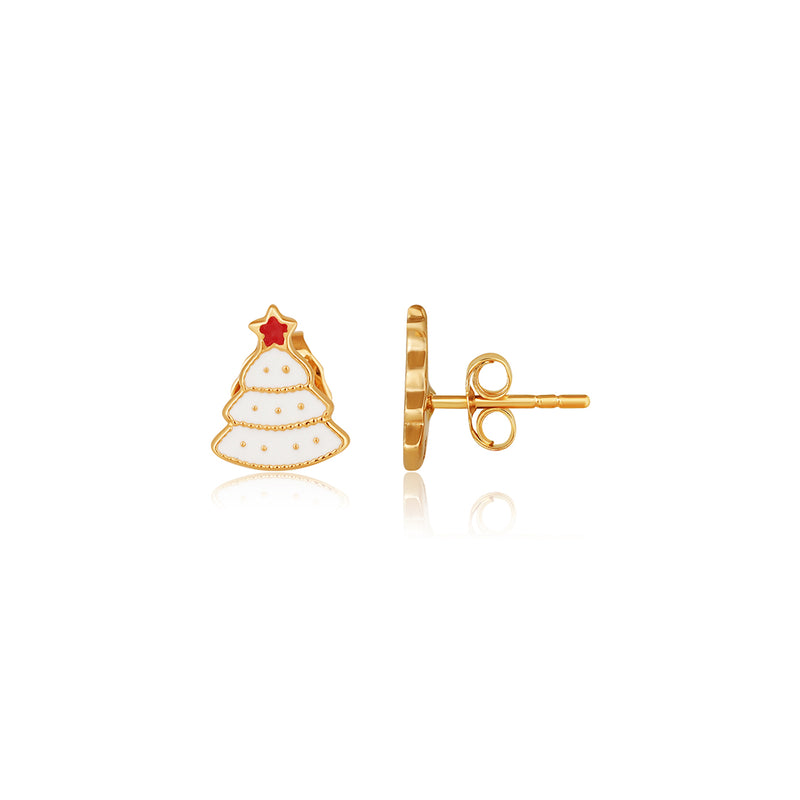 Cute White Christmas Tree Kids Earring