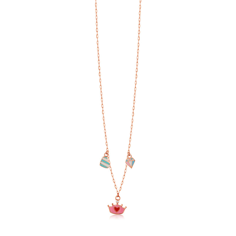 Cute Heart, Diamond and Crown  Charm Kids Chain