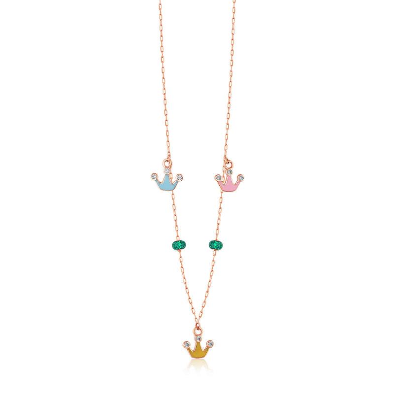 Cute 3 Crown Charms Kids Chain