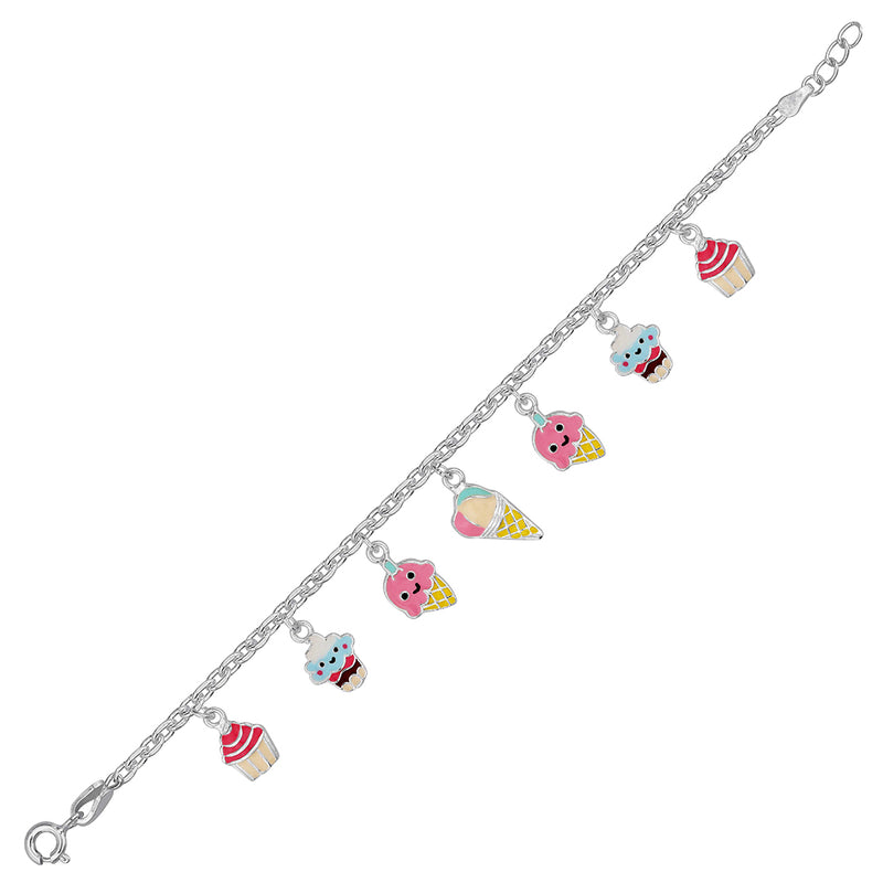 Cute Silver Ice Cream Baby Bracelet - Small