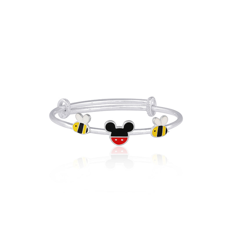 Cute Bees and Mickey Mouse Silver Baby Kada