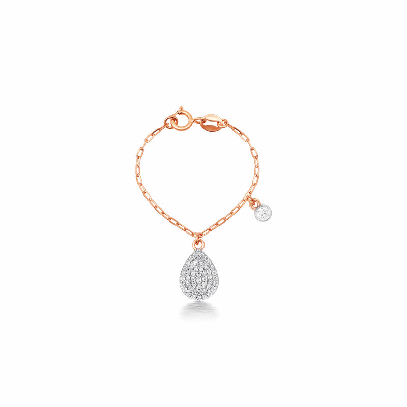 Cute Drop with a round diamond Watch Charm Bracelet