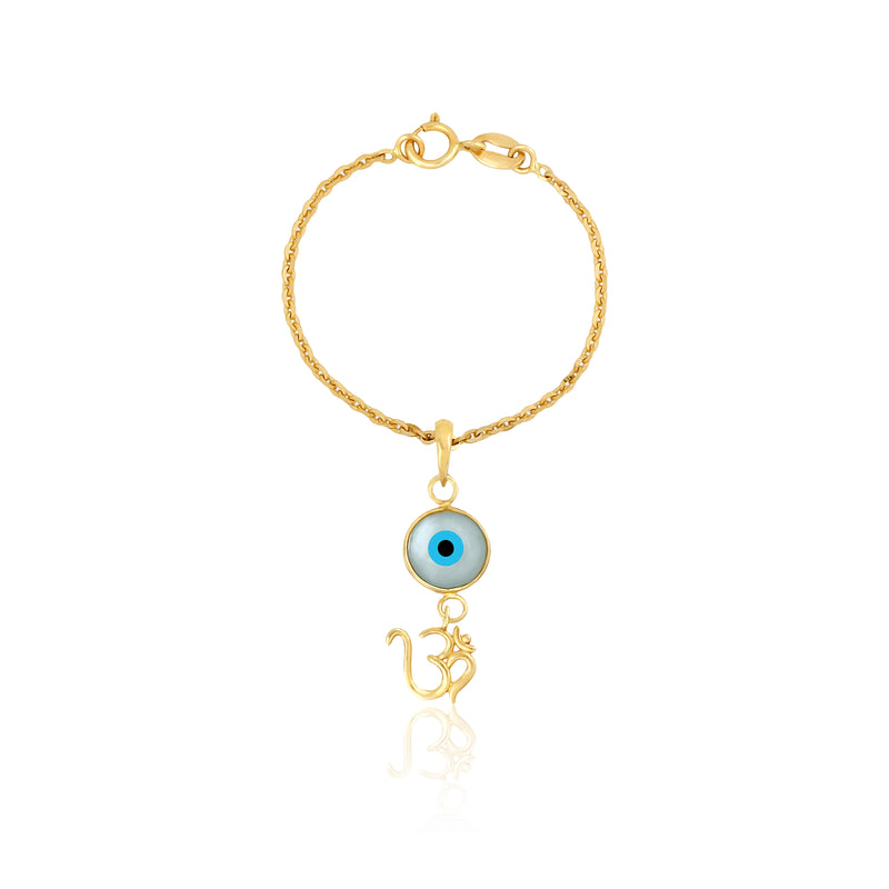 Cute Evil Eye & Om Watch Charm Bracelet