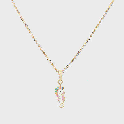 Kids Cute Unicorn Gold Pendant with Chain