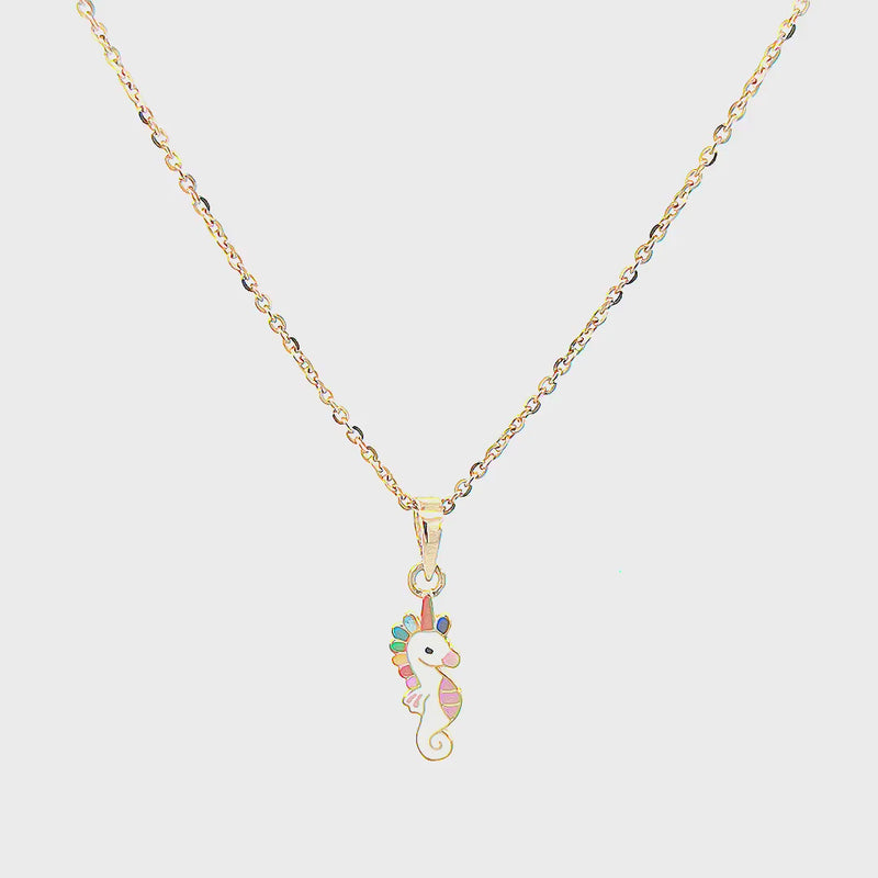 Kids Cute Unicorn Gold Pendant with Chain