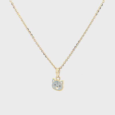 Kids Cute Kitty Gold Pendant