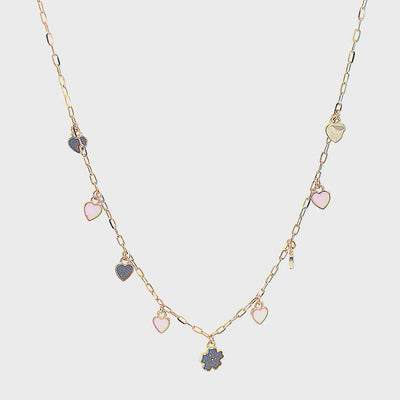 Rose Gold Chain with Nine Pretty Charms