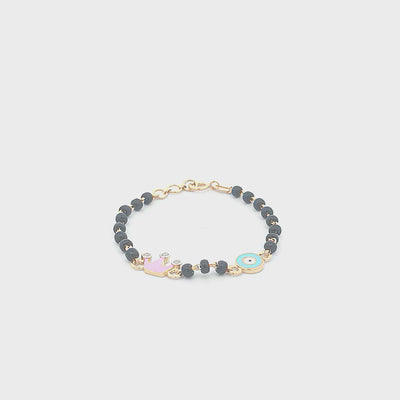 Pink and Blue Charms Baby Nazaria Gold Bracelet