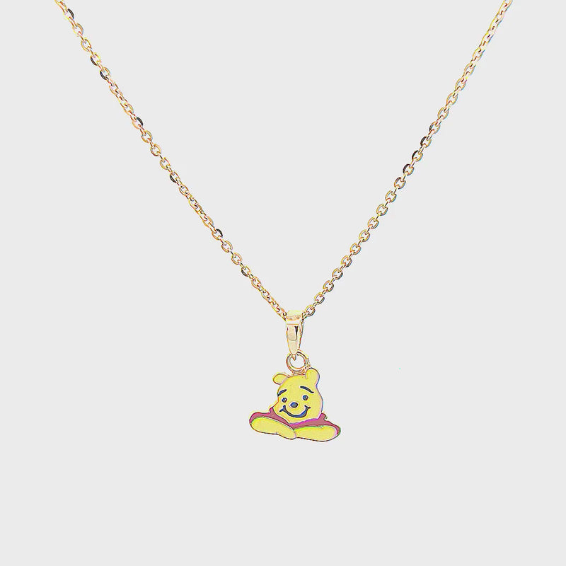 Kids Winnie The Pooh Gold Pendant with Chain