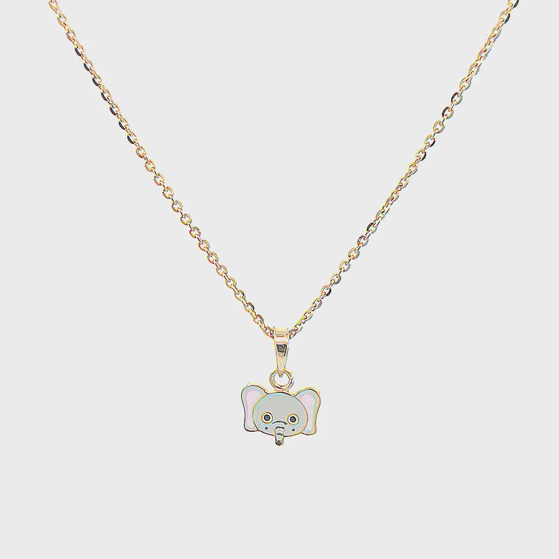 Kids Cute Elephant Gold Pendant