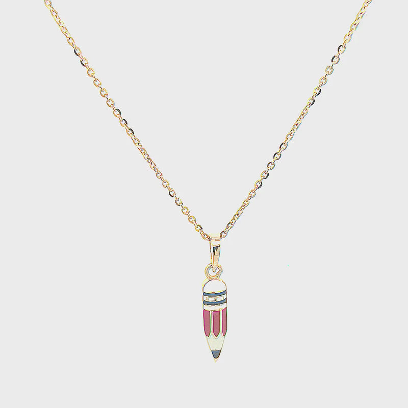 Kids Cute Pencil Gold Pendant