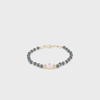 Mini Pink Crown Baby Nazaria Gold Bracelet