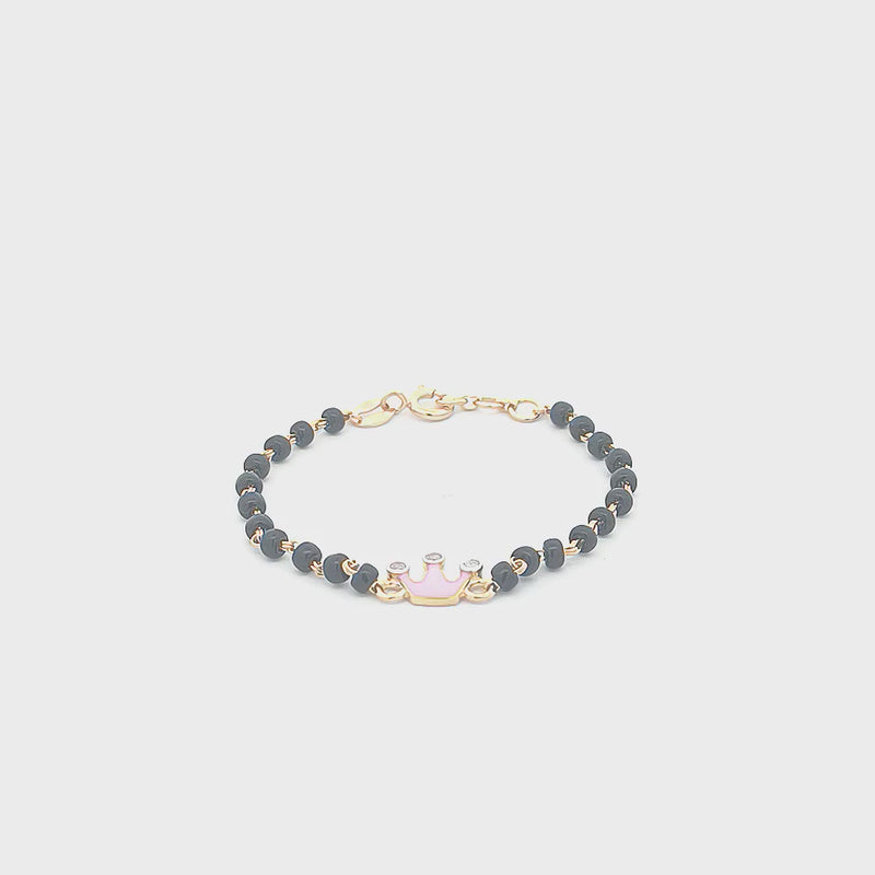 Mini Pink Crown Baby Nazaria Gold Bracelet