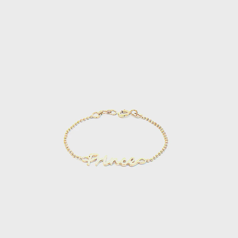 Kids Cute Prince Scripted Gold Bracelet