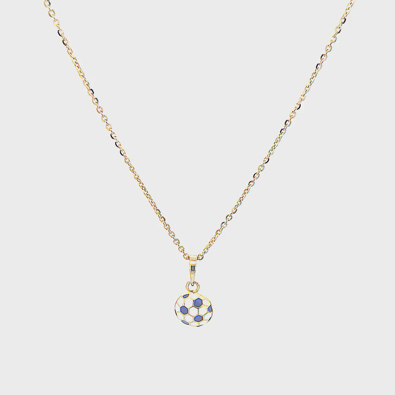 Kids Cool Football Gold Pendant with Chain