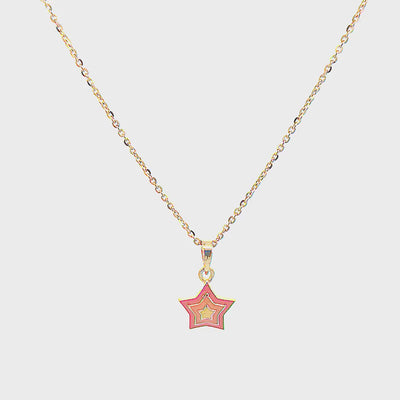 Kids Cute Orange Star Gold Pendant