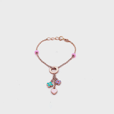 Cute Heart and Flowers Baby Bracelet