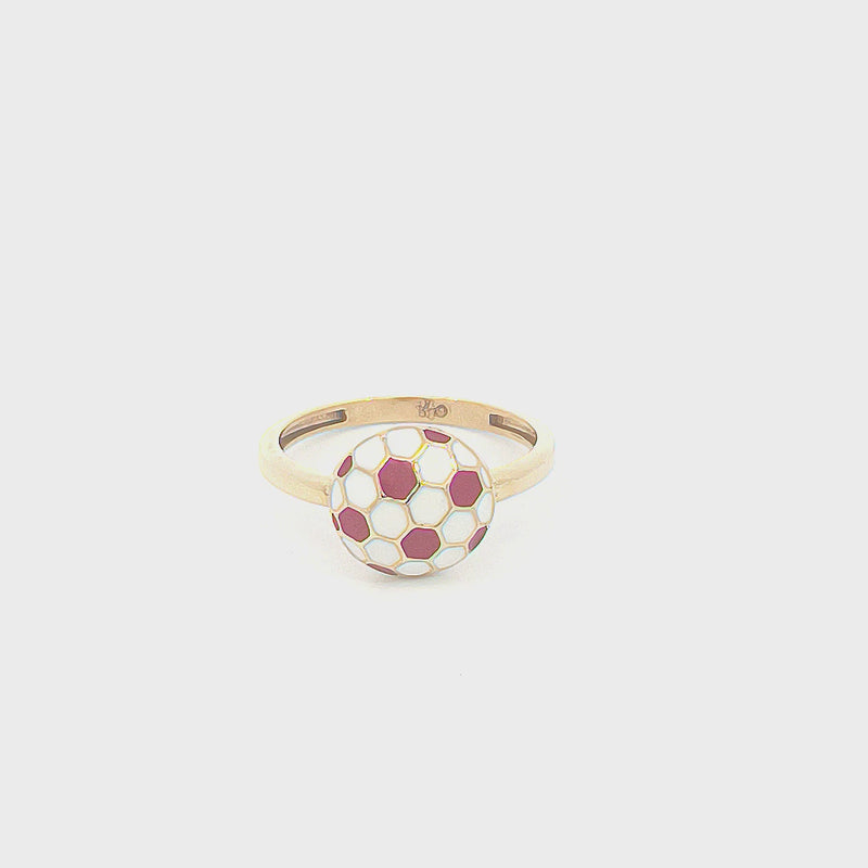 Red Football Kids Gold Ring