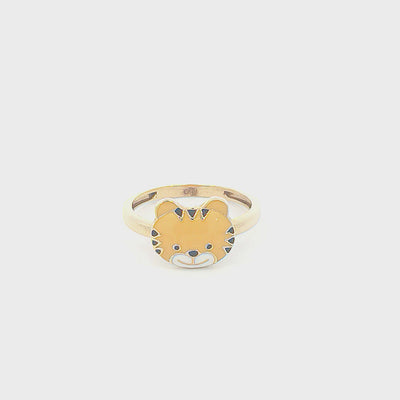 Cute Tiger Kids Gold Ring