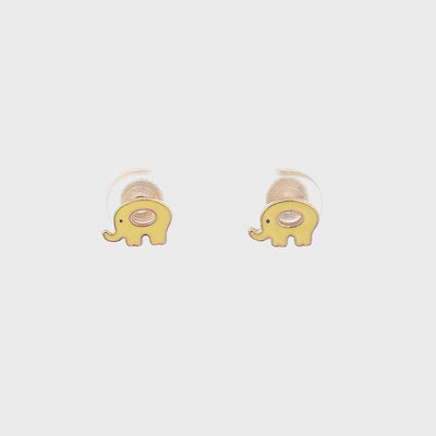 Cute Yellow Elephant Kids Earrings