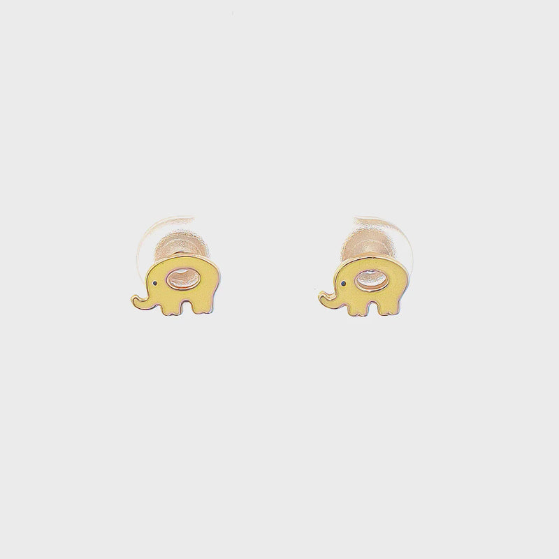 Cute Yellow Elephant Kids Earrings