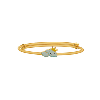 Kids Adjustable Gold Kada with a Cutesy Cloud Charm