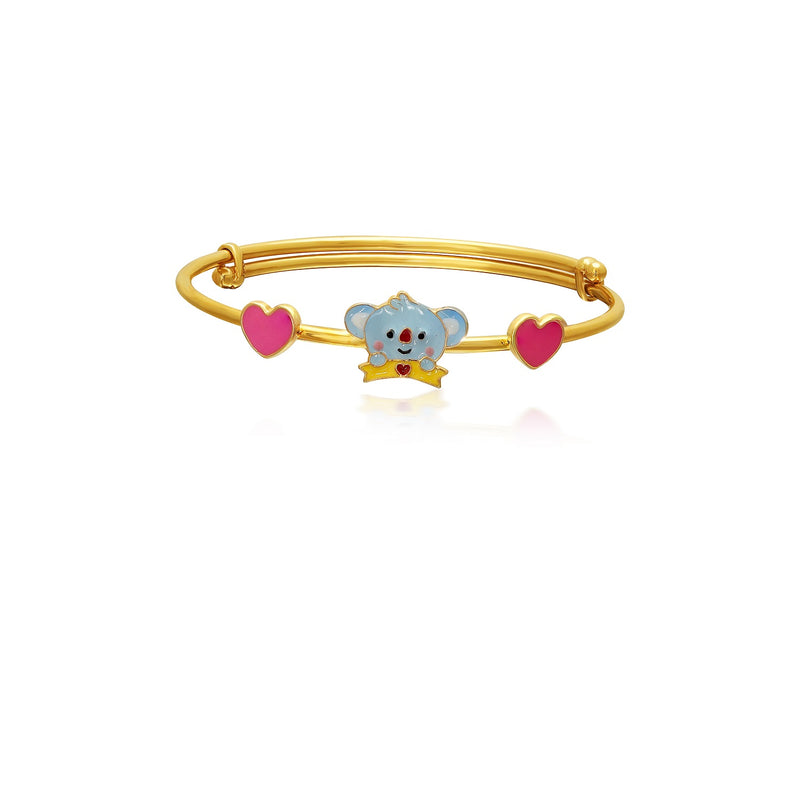 Kids Adjustable Gold Kada with a cute, Koala Bear Charm