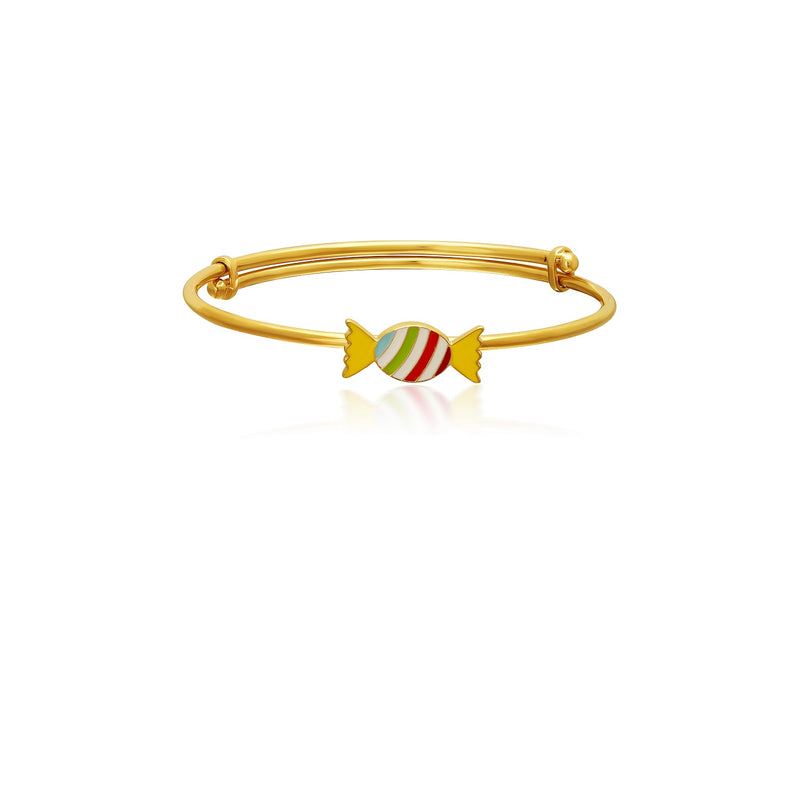 Kids Adjustable Gold Kada with a colourful Candy Charm