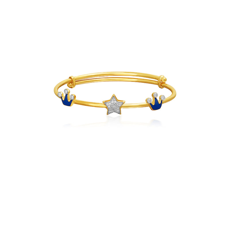 Kids Adjustable Gold Kada with a cute, Star Charm