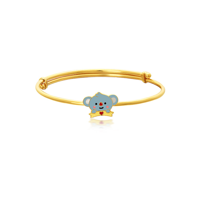 Kids Adjustable Gold Kada with a Koala Bear Charm