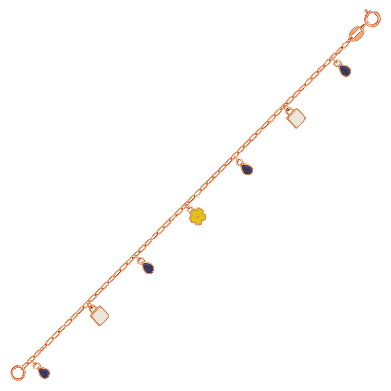 Kids Rose Gold Chain Bracelet with Mini Charms