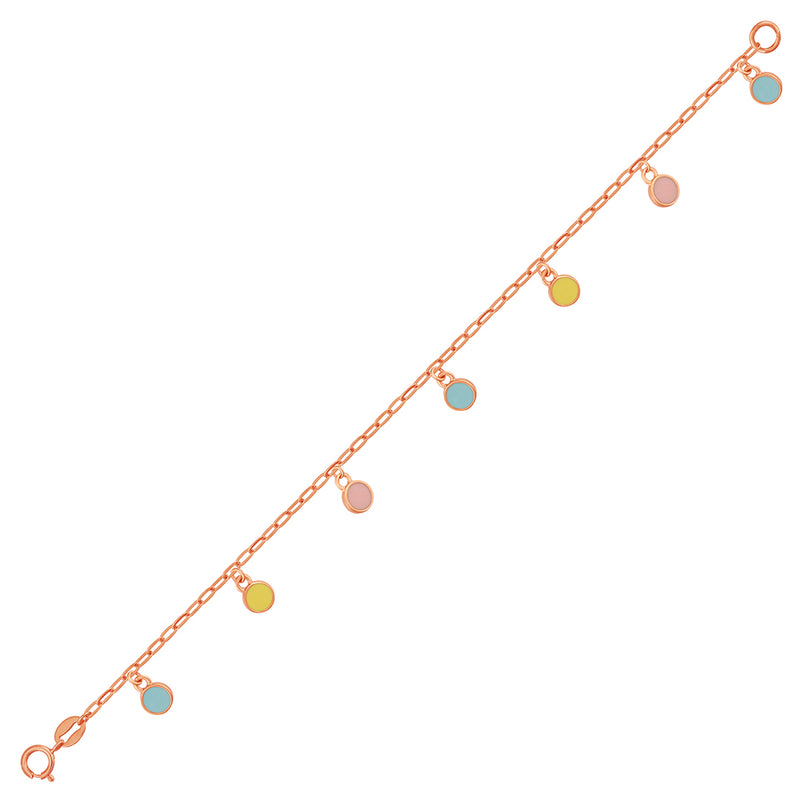 Kids Gold Chain Bracelet with Seven Mini Circle Charms