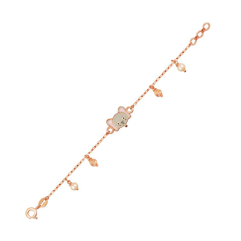 Kids Gold Chain Bracelet with a cute Elephant Charm