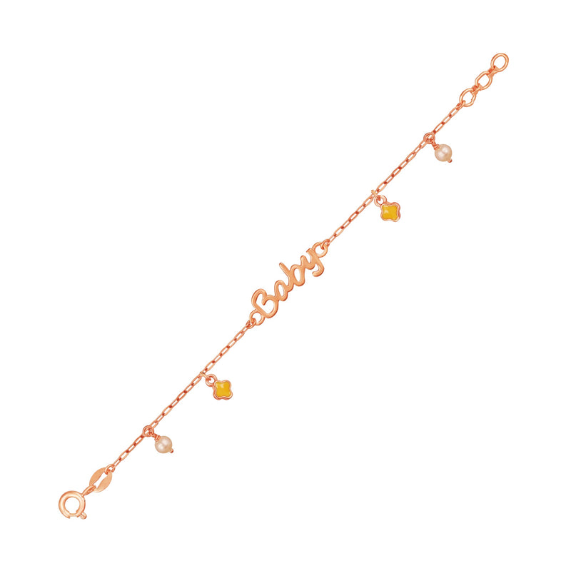 Kids Gold Chain Bracelet with a cute Baby Charm