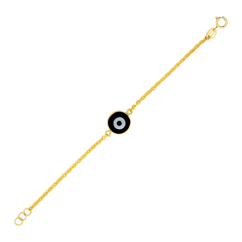 Kids Evil Eye Charm Gold Bracelet